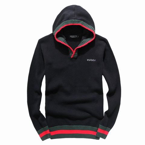 Pull à Capuche Gucci Noir Pour Homme Pas Cher